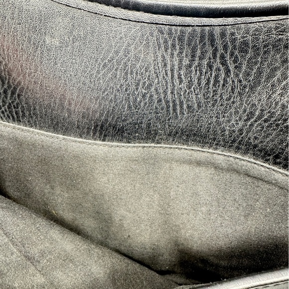 Coach Black Leather Shoulder Bag – Vintage Style, Clean with Multiple Pockets - Picture 6 of 9